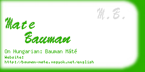 mate bauman business card