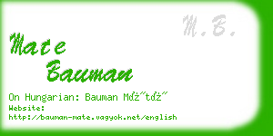 mate bauman business card